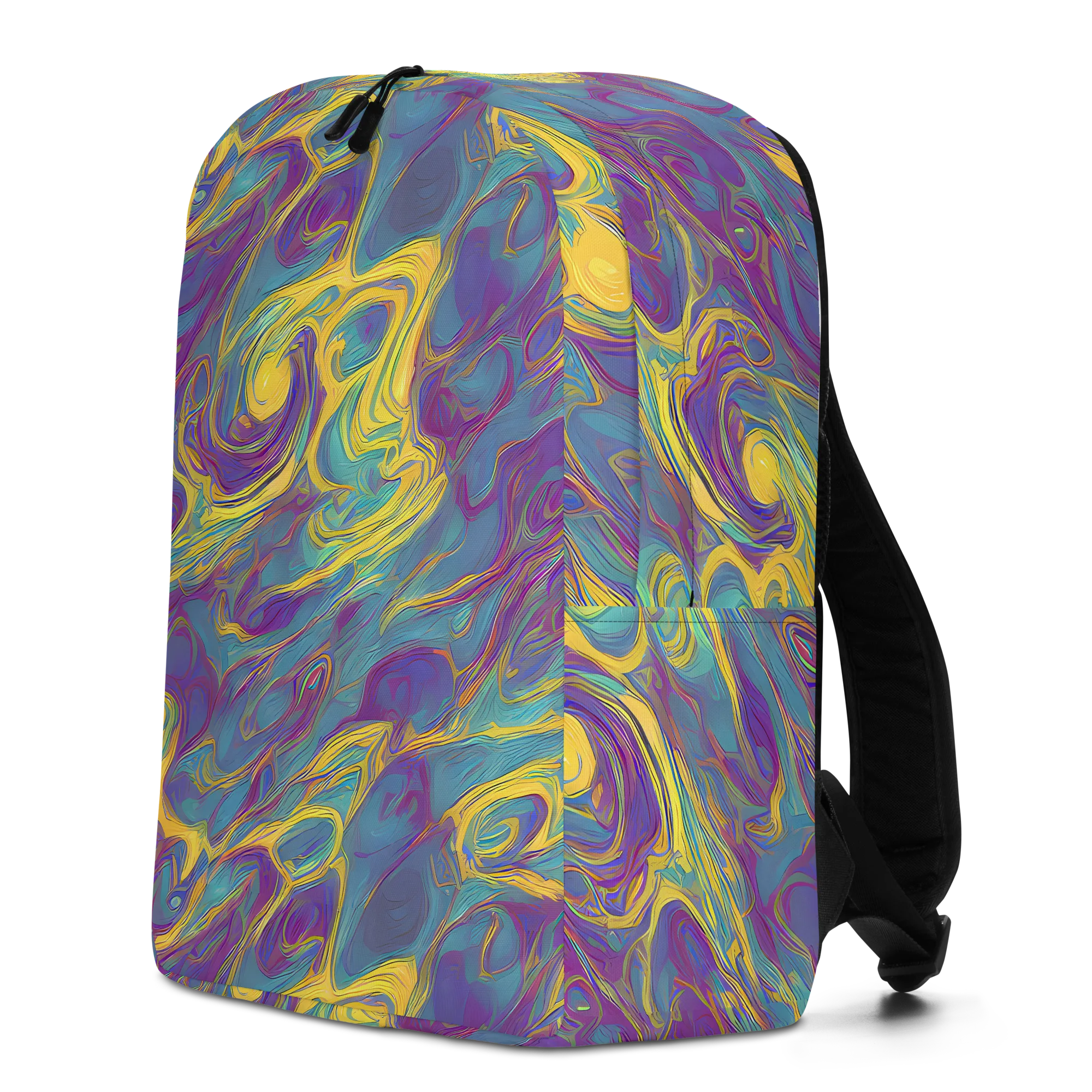 Golden Waveform on Minimalist Backpack — Left