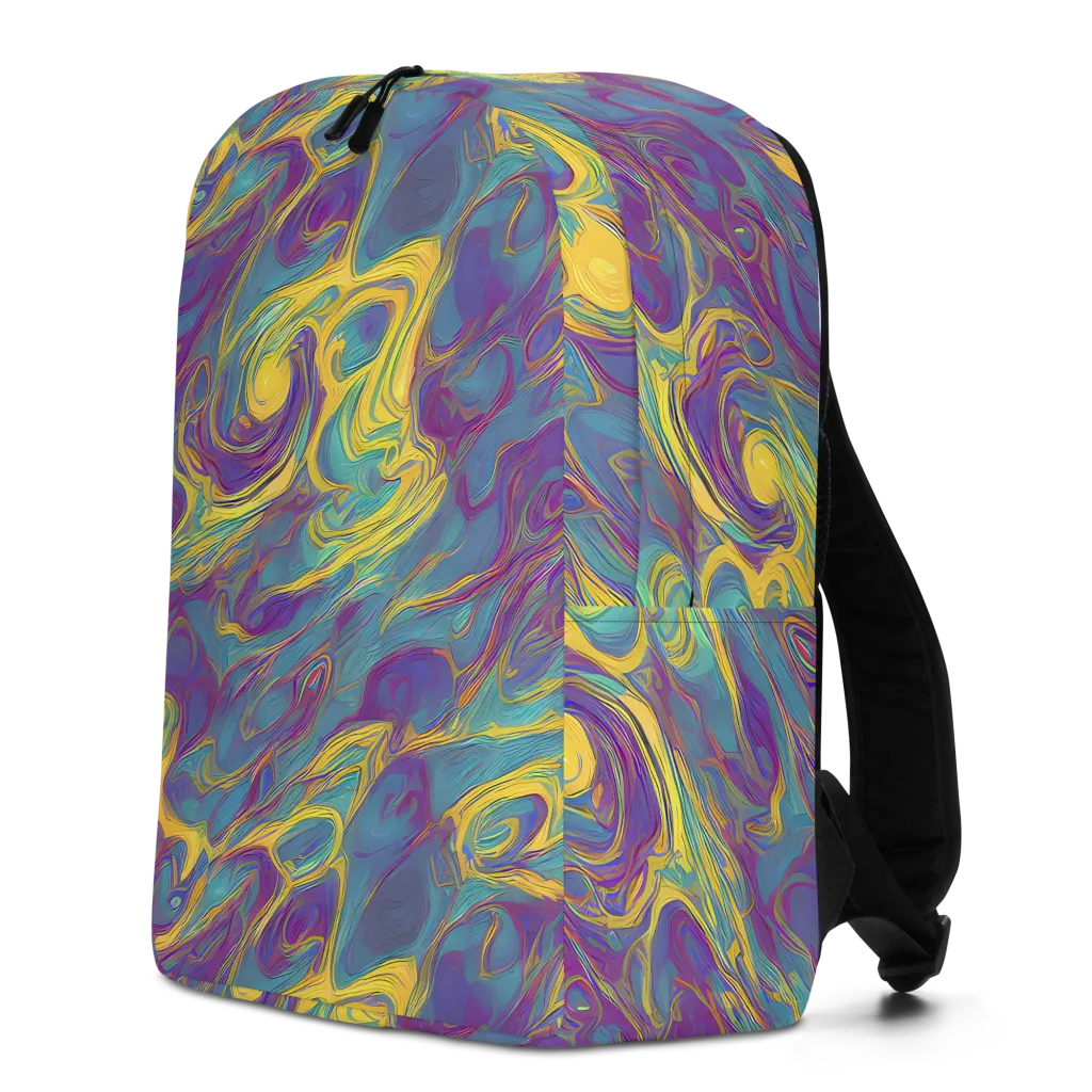 Golden Waveform on Minimalist Backpack — Left