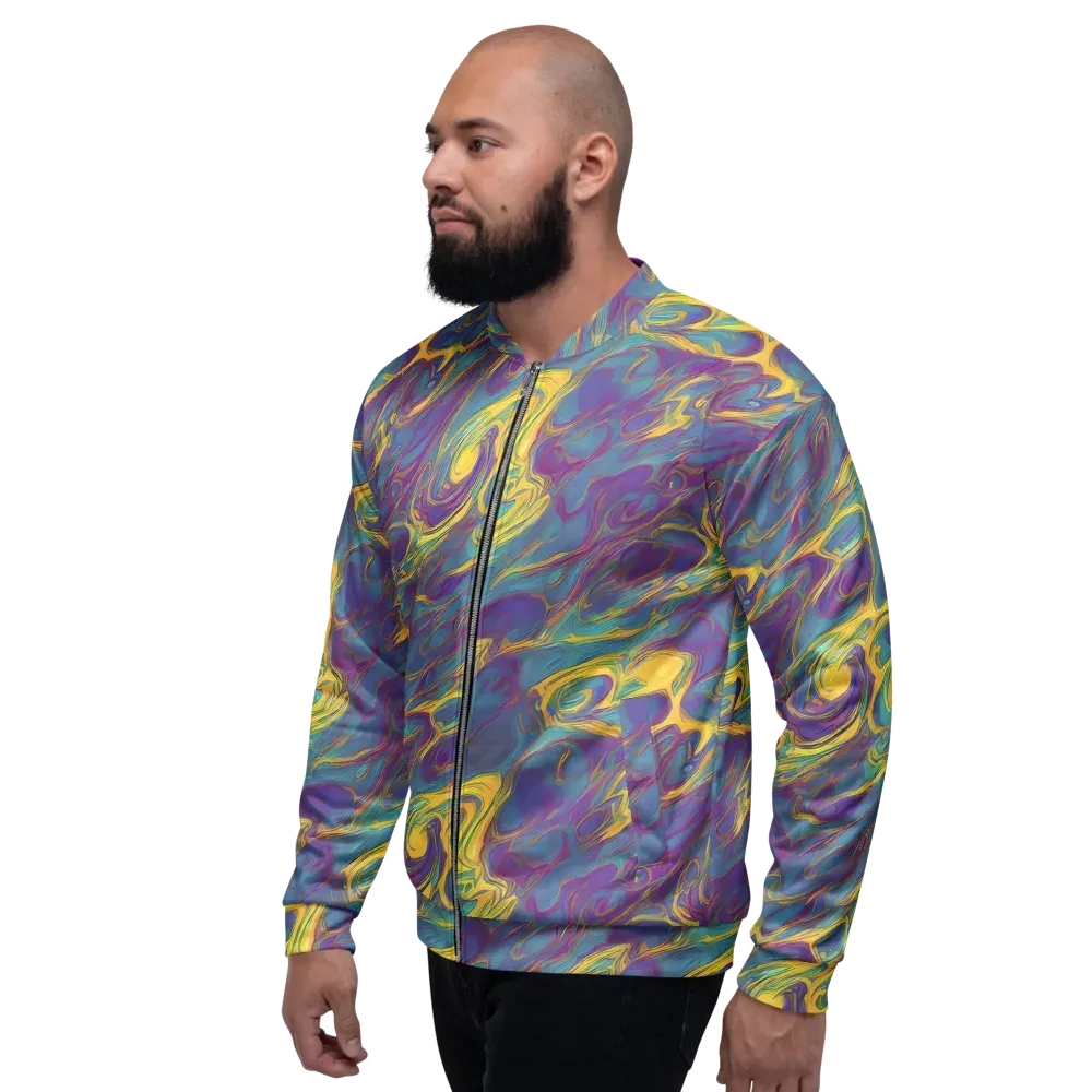 Golden Waveform on Bomber Jacket — Left