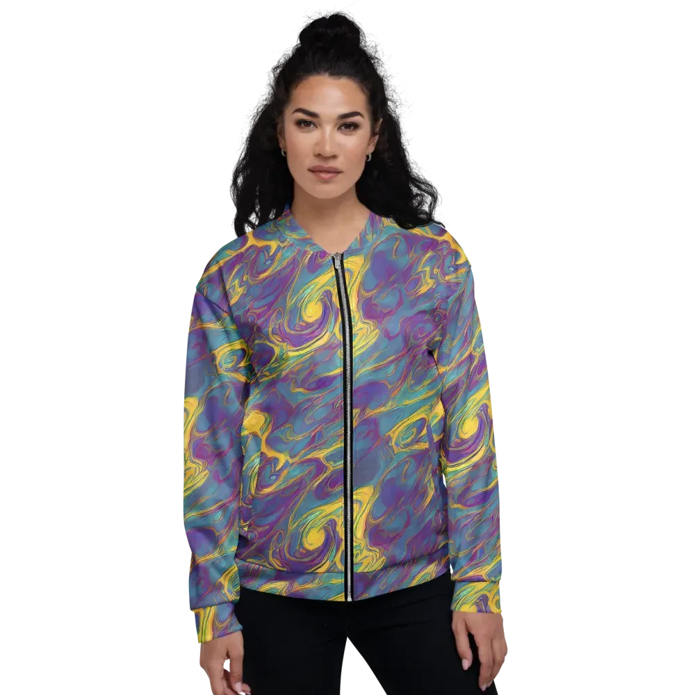 Golden Waveform on Bomber Jacket — Front