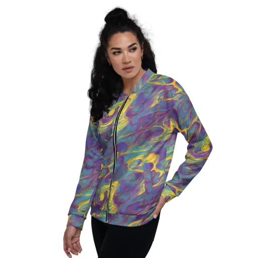 Golden Waveform on a Bomber Jacket