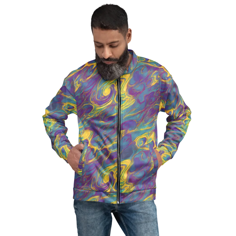 Golden Waveform on Bomber Jacket — Front
