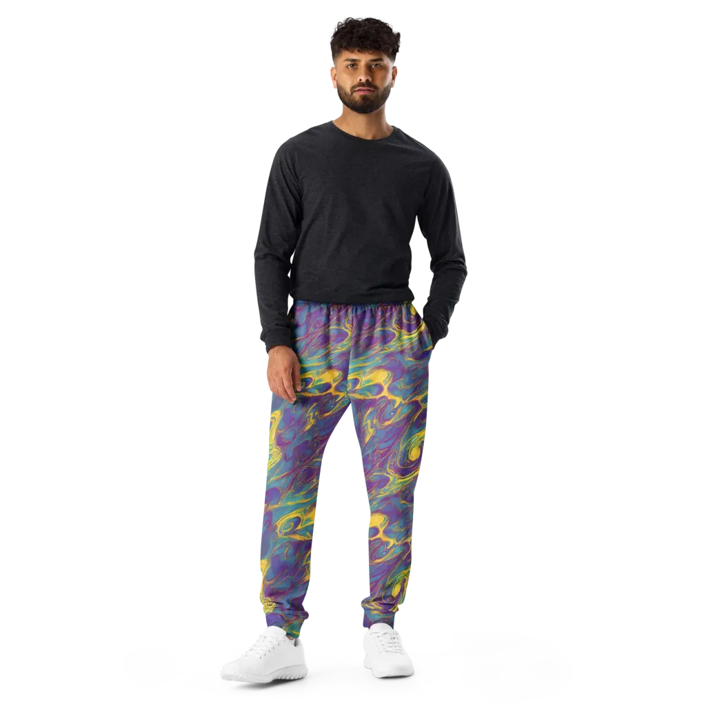 Golden Waveform on Men's Joggers — Front