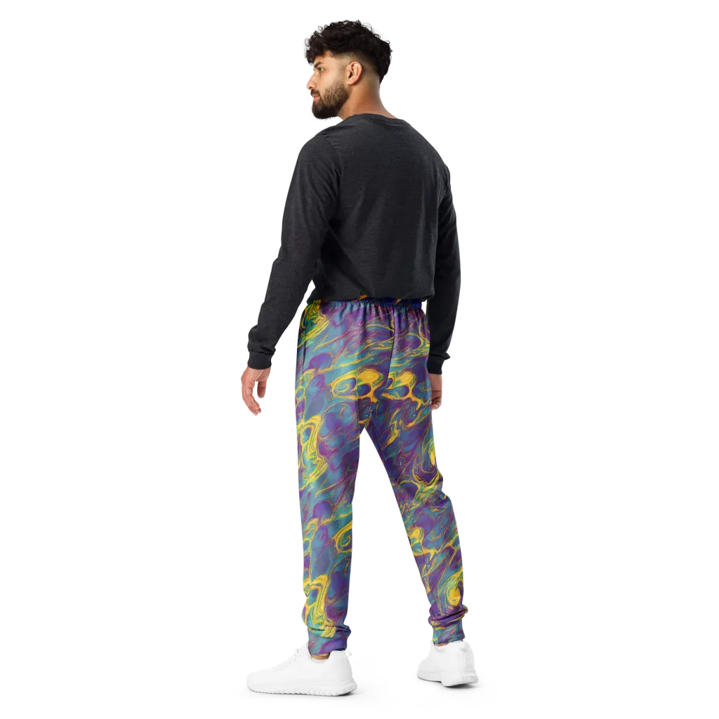 Golden Waveform on Men's Joggers — Back