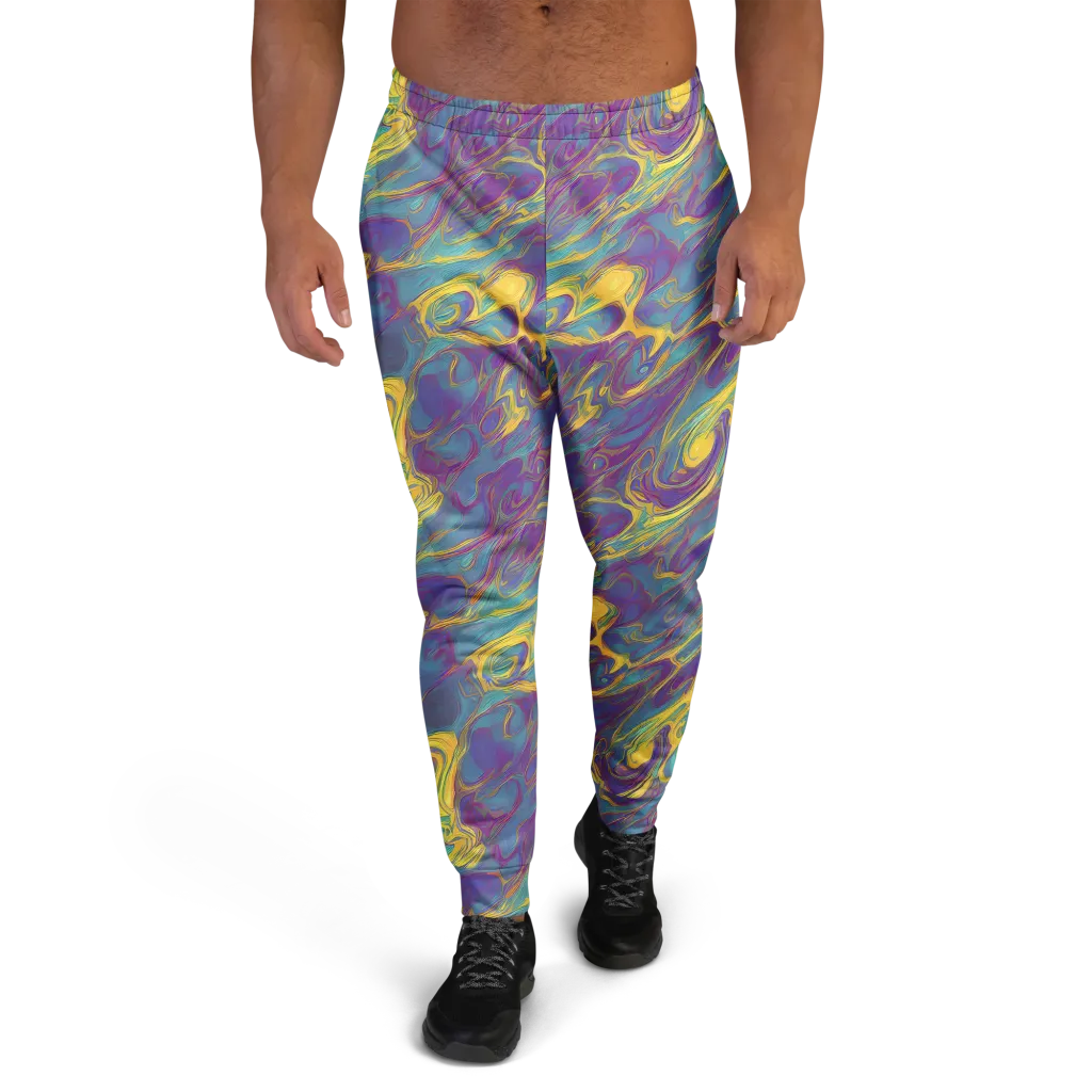 Golden Waveform on Men's Joggers — Front