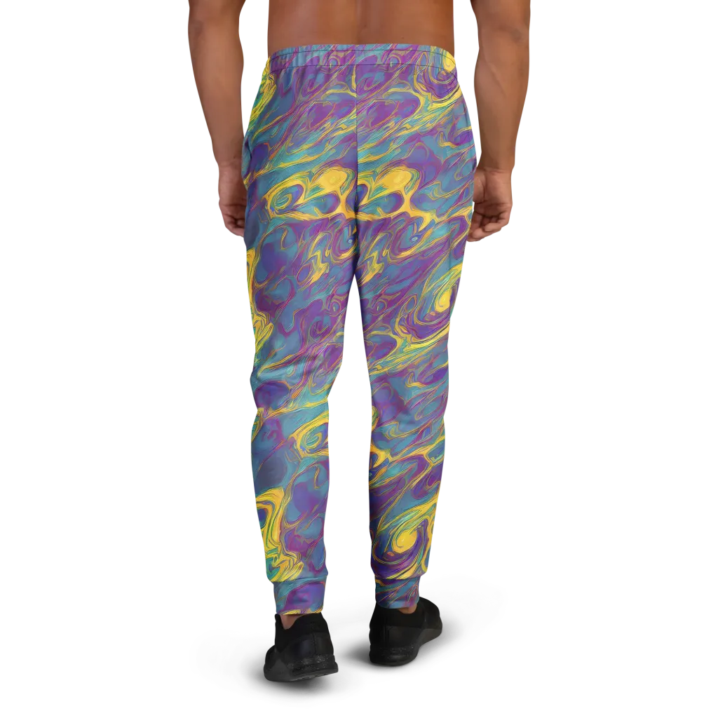 Golden Waveform on Men's Joggers — Back