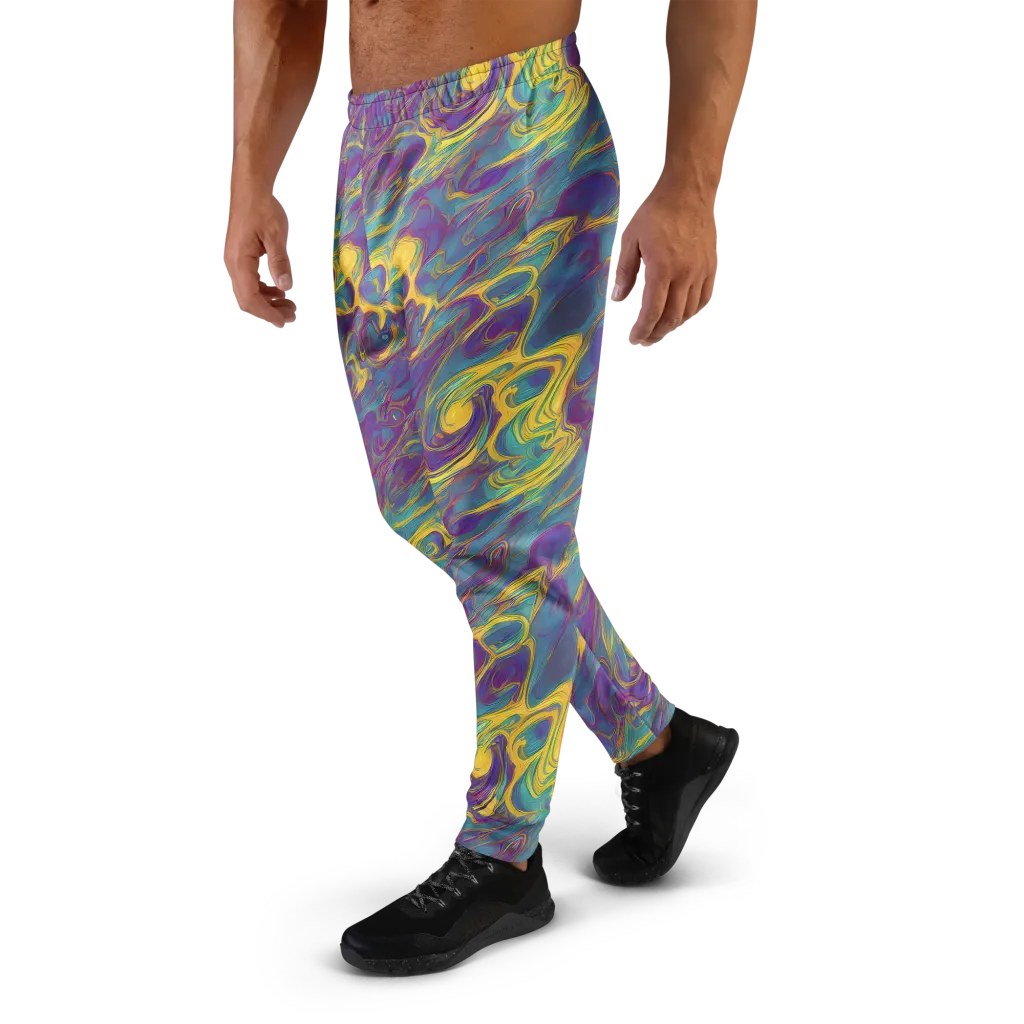 Golden Waveform on Men's Joggers — Left