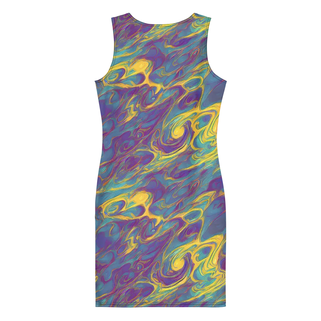 Golden Waveform on Bodycon Dress — Back