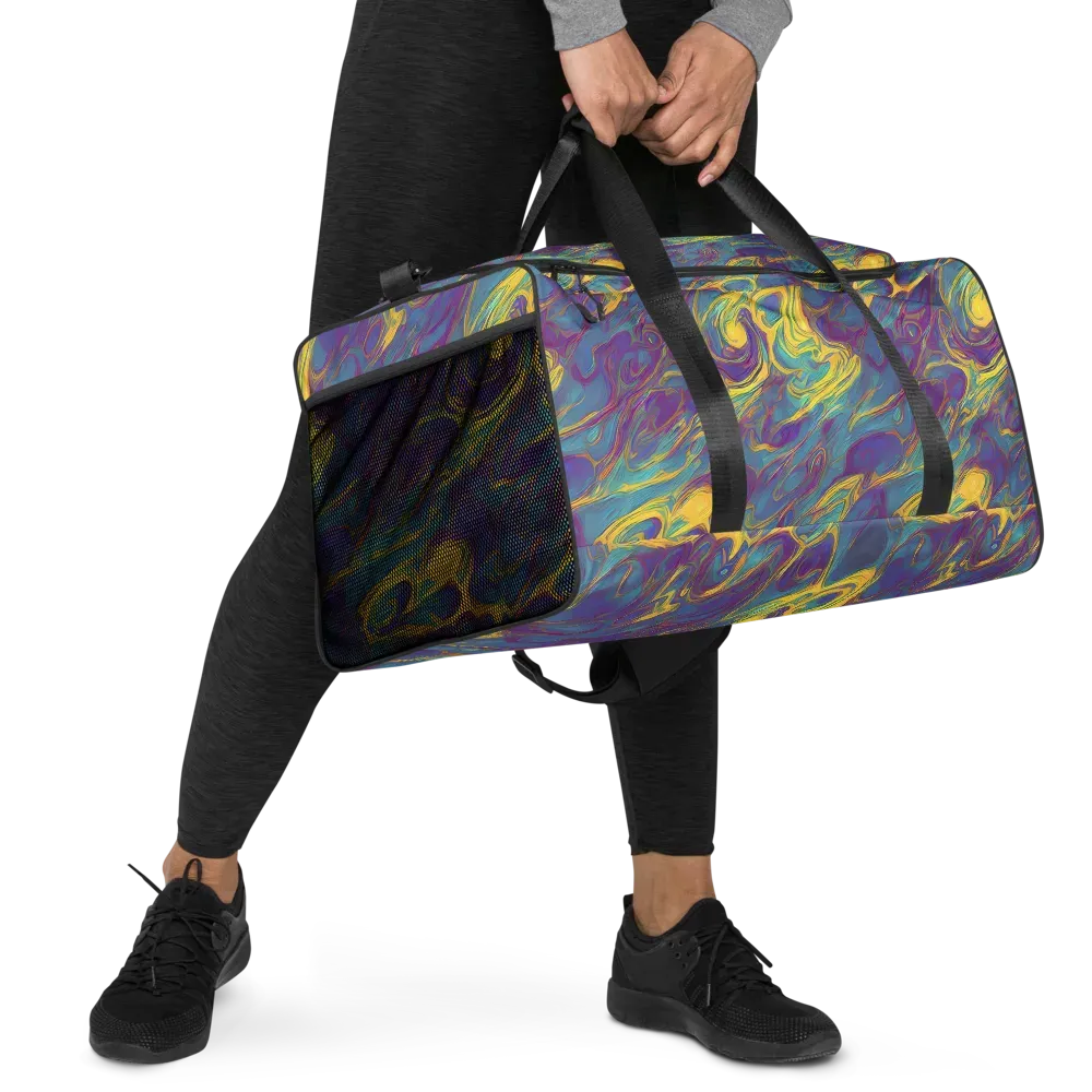 Golden Waveform on Duffle Bag — Right Front