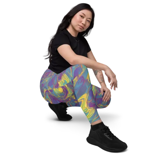 Golden Waveform on a Leggings with Pockets