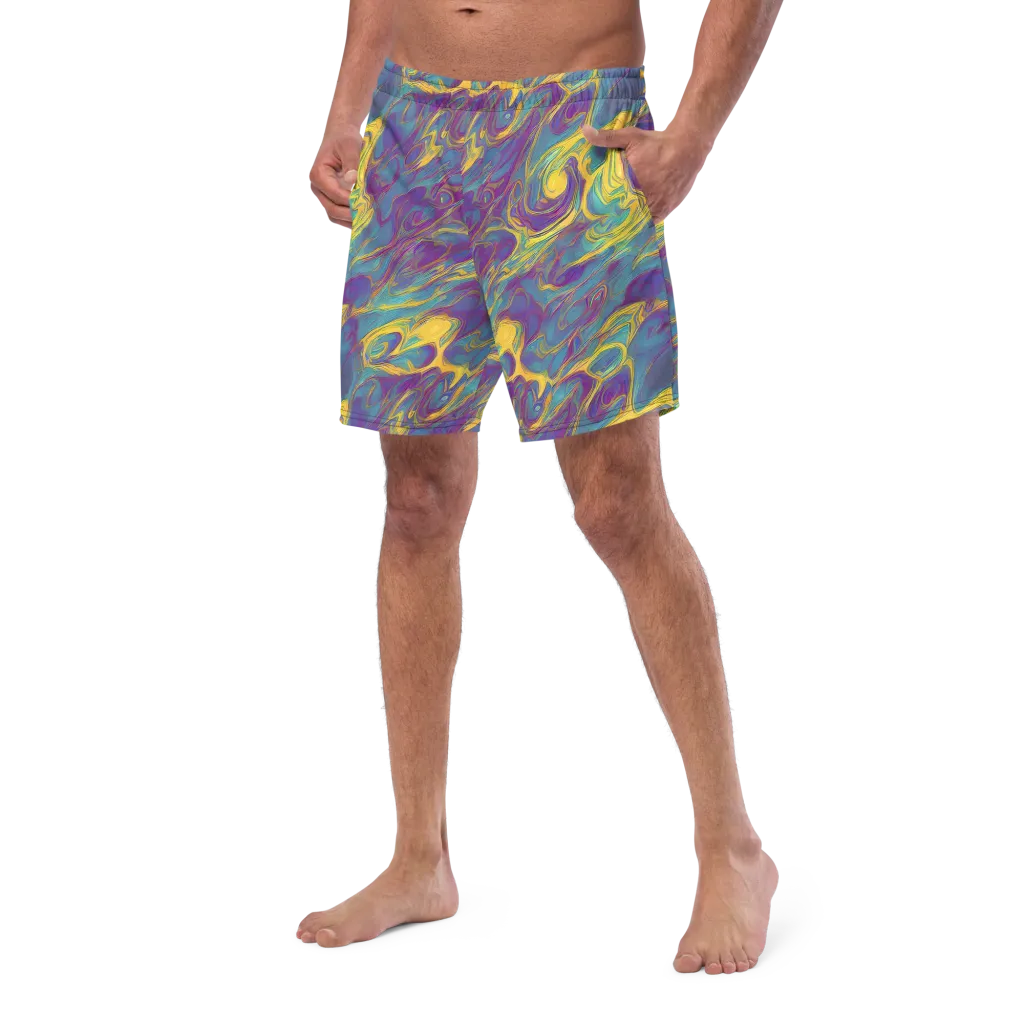 Golden Waveform on Swim Trunks — Left Front