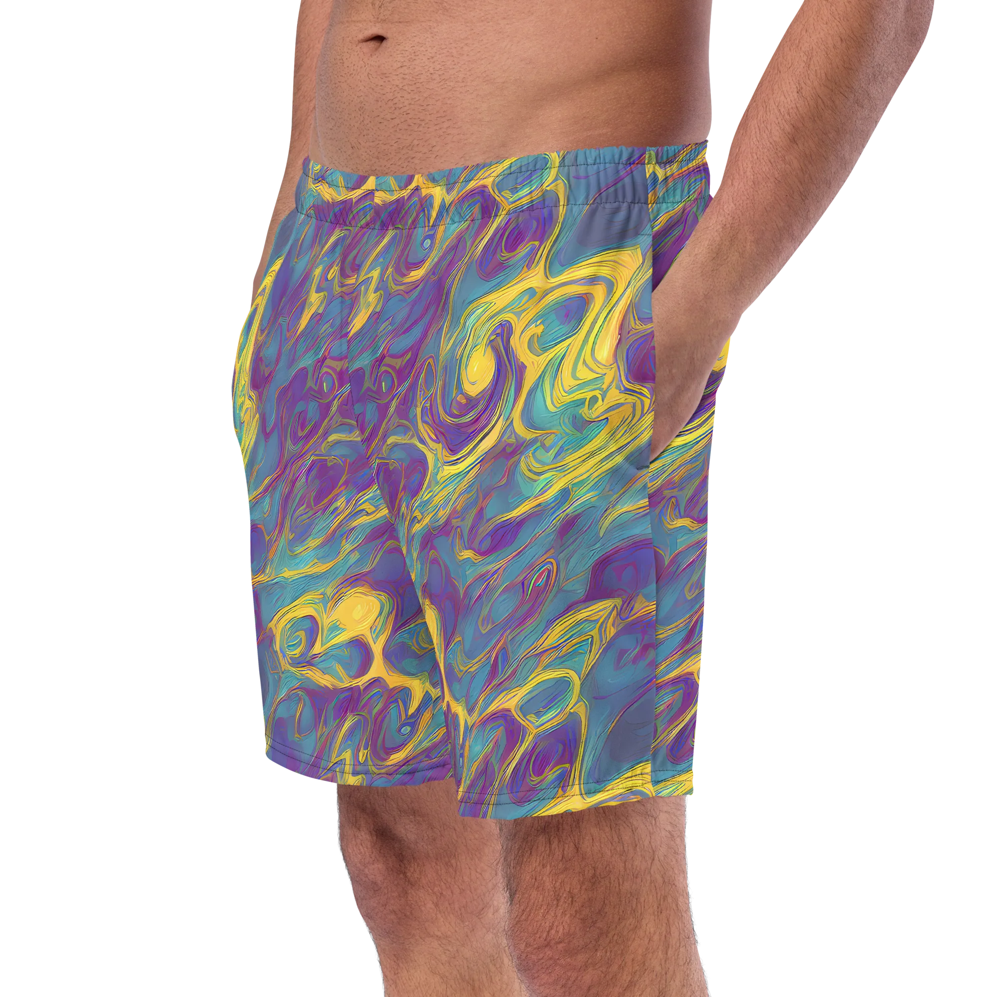 Golden Waveform on Swim Trunks — Left Front