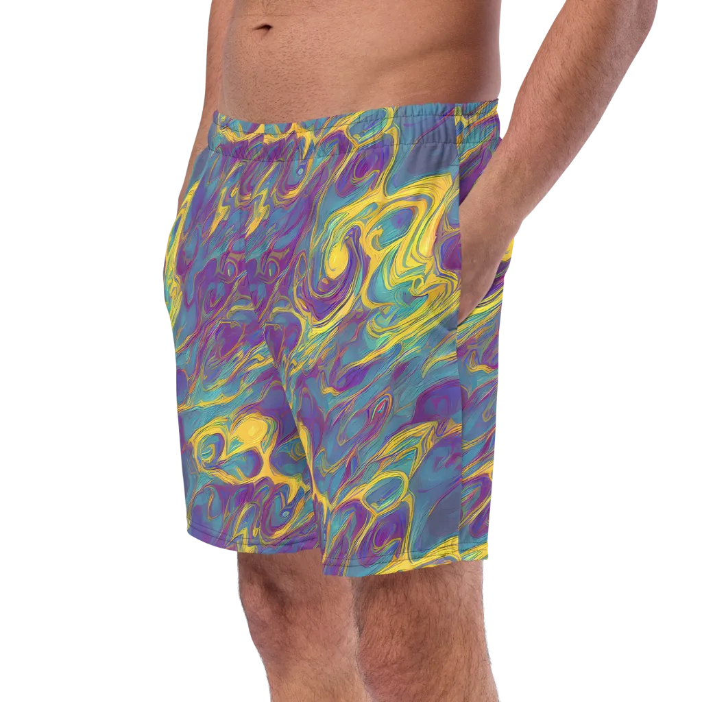 Golden Waveform on Swim Trunks — Left Front