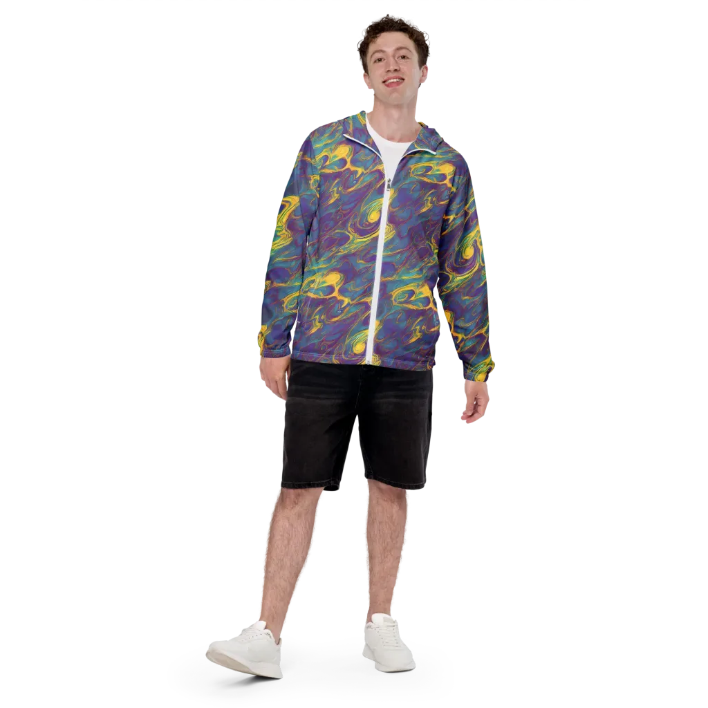 Golden Waveform on Men's Windbreaker — Front