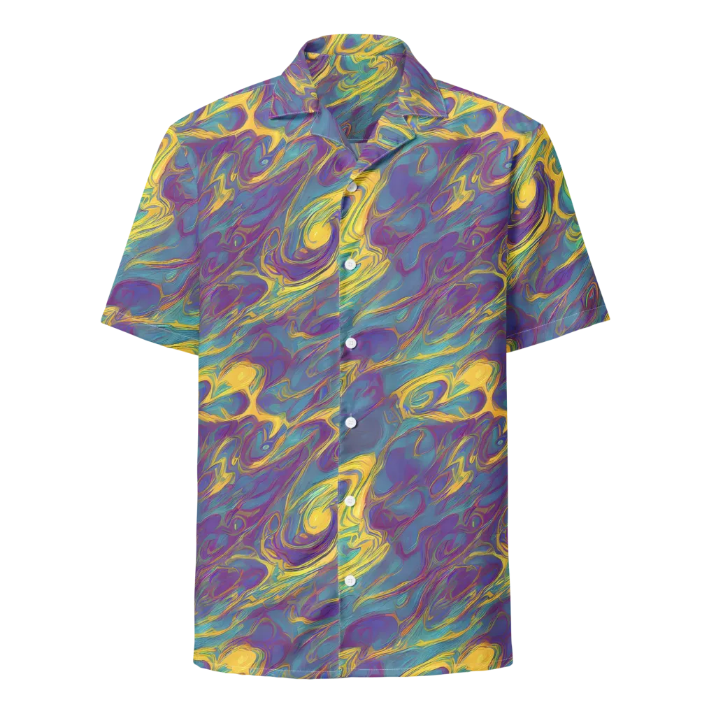 Golden Waveform on Button Shirt — Front