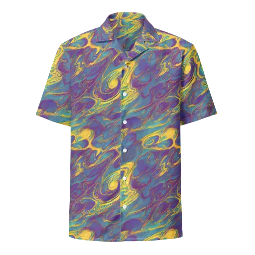 Golden Waveform on a Button Shirt