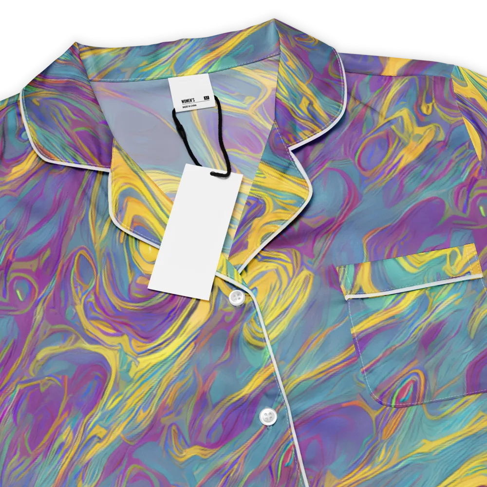 Golden Waveform on Women's Short Sleeve Pajama Top — Product details