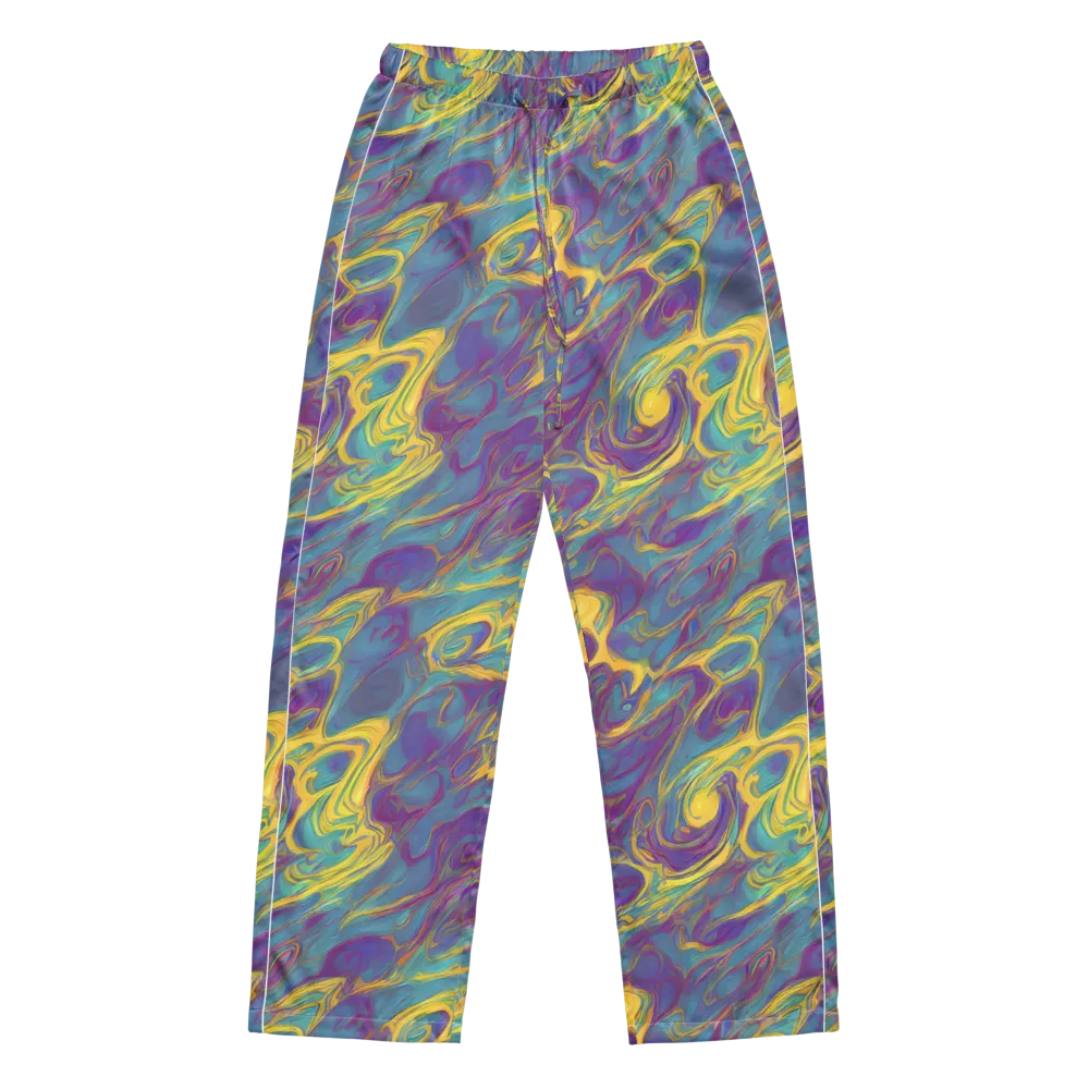 Golden Waveform on Women's Pajama Pants — Front