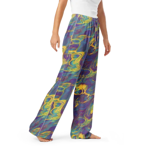 Golden Waveform on a Women's Pajama Pants