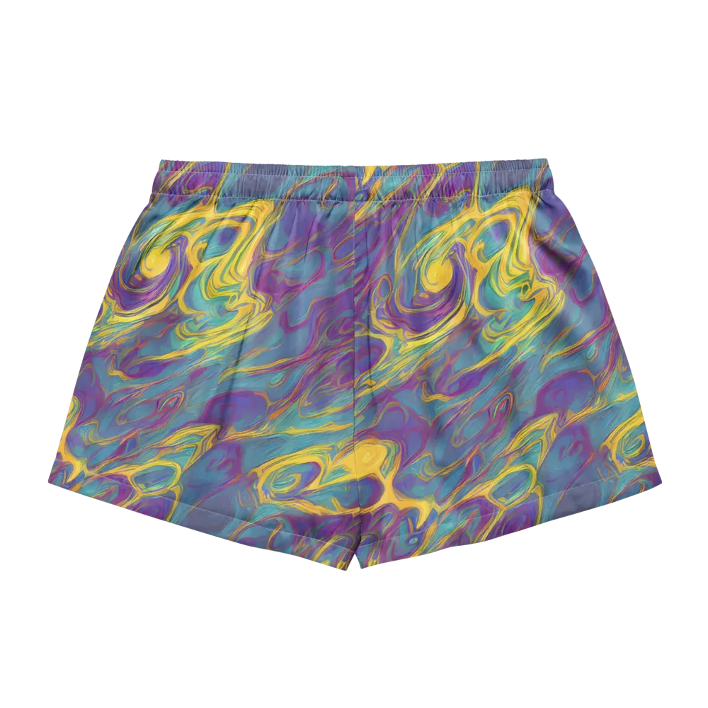 Golden Waveform on Women's Pajama Shorts — Back