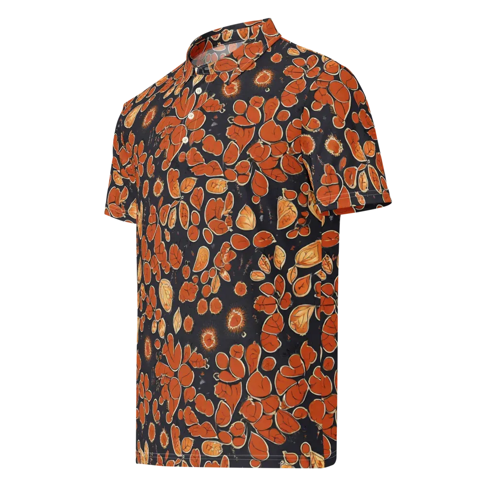 Ember Herbarium on Men's Slim Fit Polo Shirt — Left Front