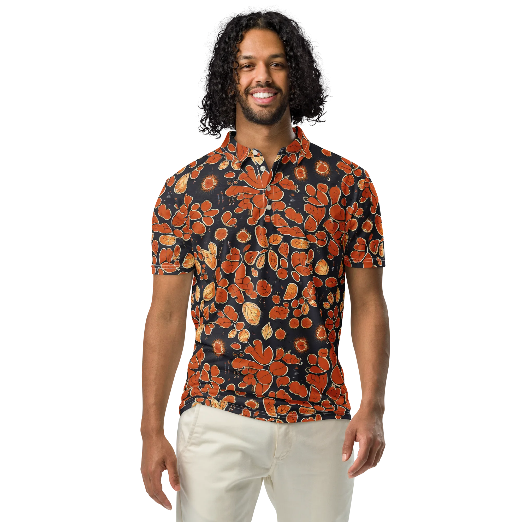 Ember Herbarium on Men's Slim Fit Polo Shirt — Front