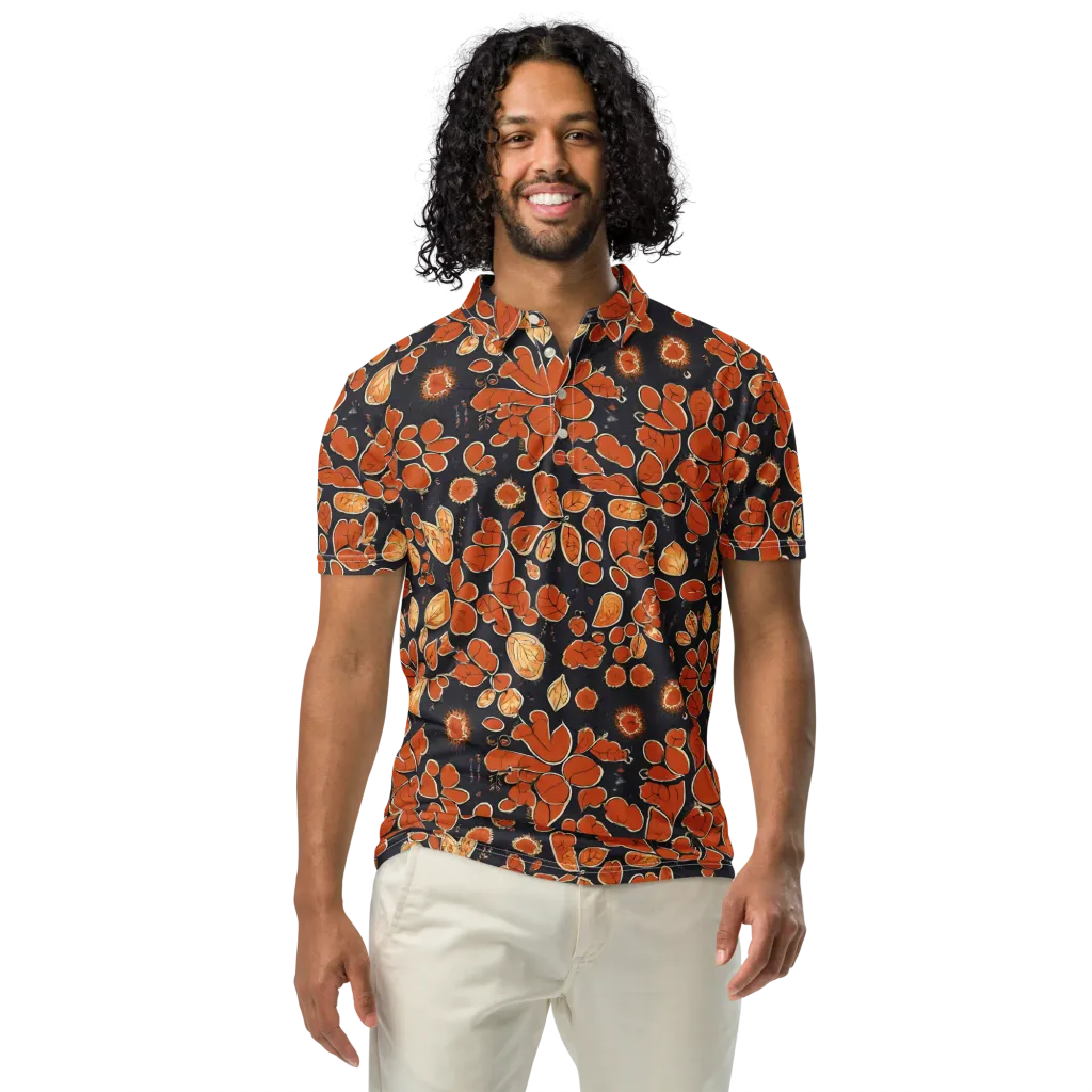 Ember Herbarium on Men's Slim Fit Polo Shirt — Front