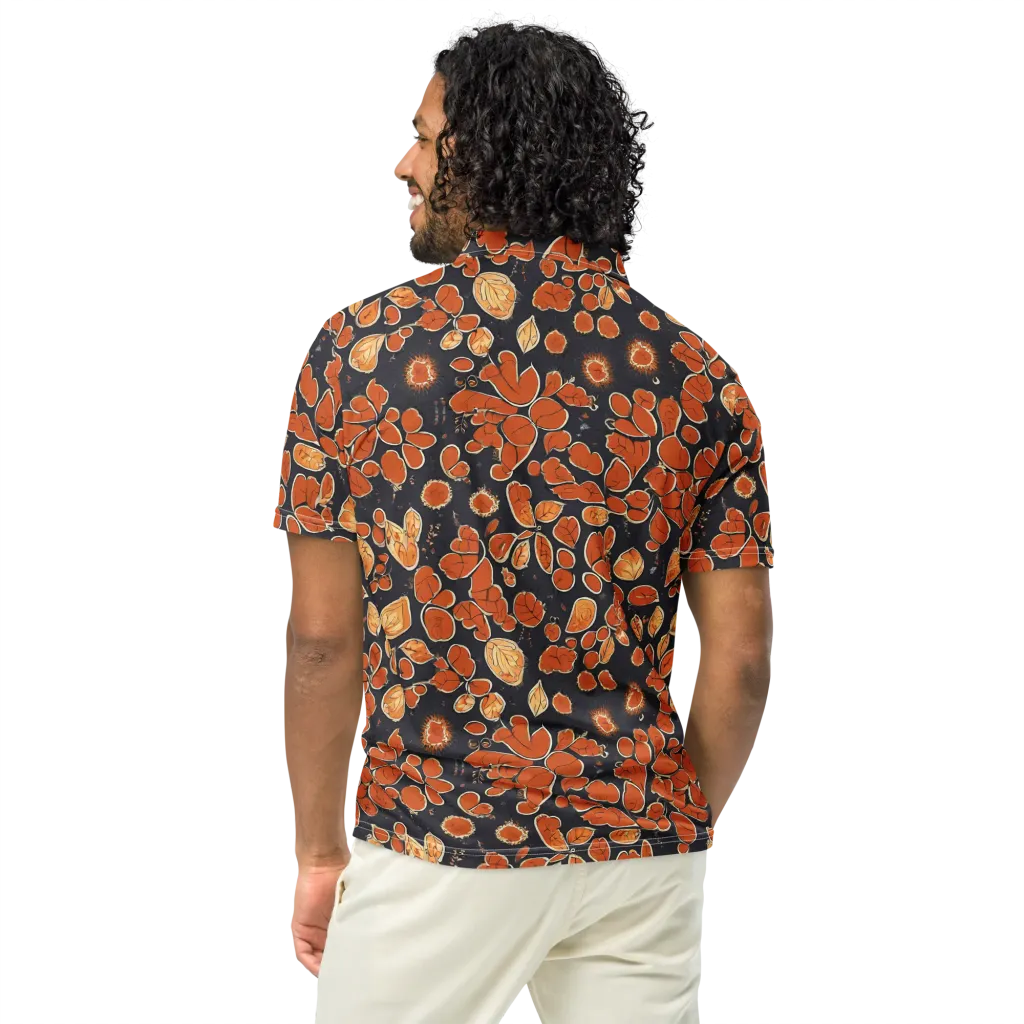 Ember Herbarium on Men's Slim Fit Polo Shirt — Back