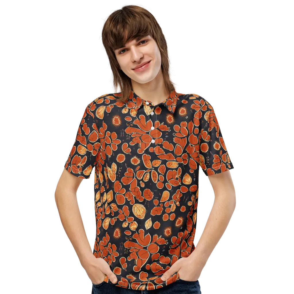 Ember Herbarium on Men's Slim Fit Polo Shirt — Front