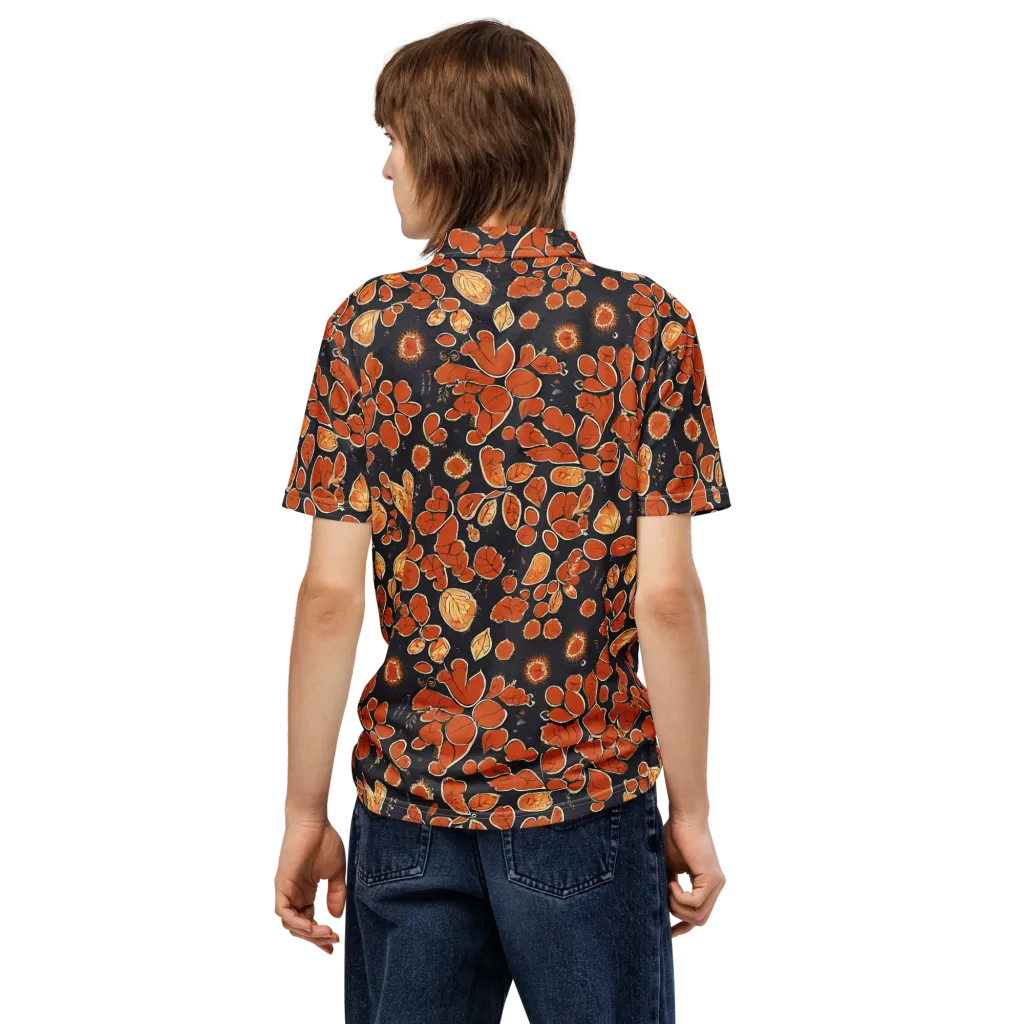 Ember Herbarium on Men's Slim Fit Polo Shirt — Back