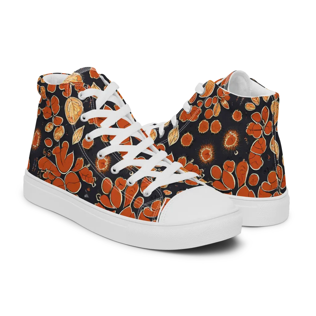 Ember Herbarium on Men's High Top Canvas Shoes — Right