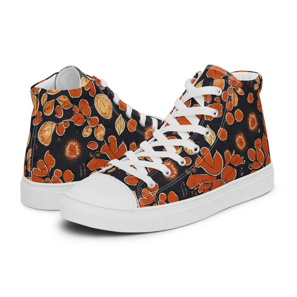 Ember Herbarium on Women's High Top Canvas Shoes — Left