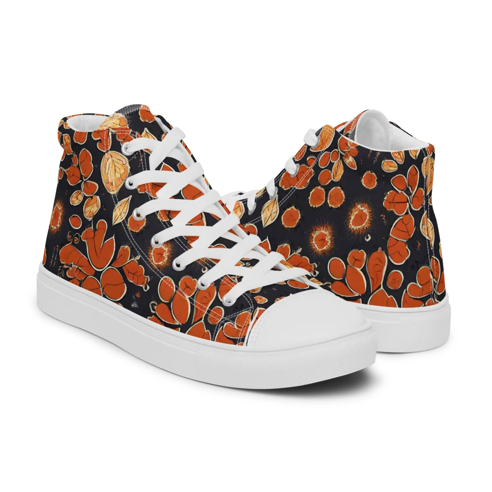 Ember Herbarium on Women's High Top Canvas Shoes — Right