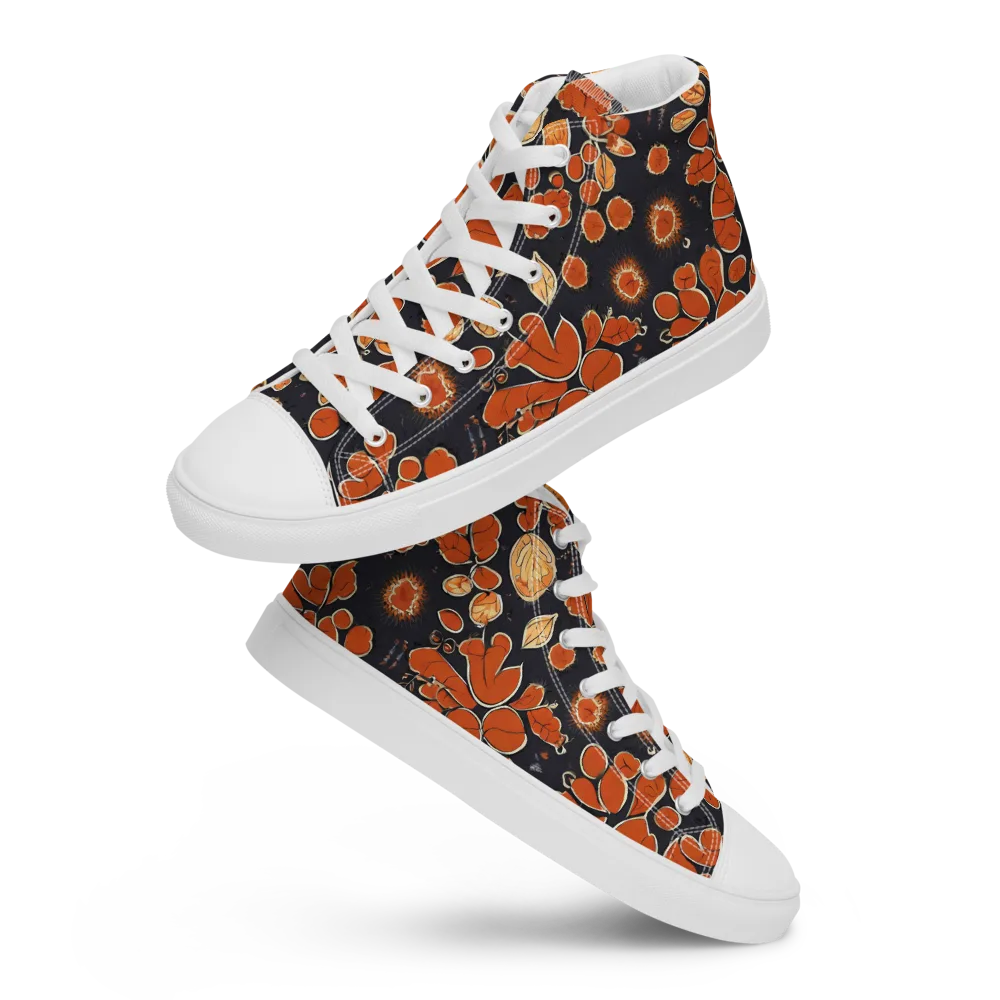 Ember Herbarium on Women's High Top Canvas Shoes — Front
