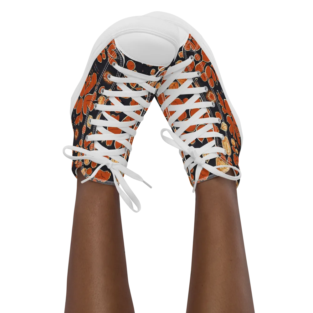 Ember Herbarium on Women's High Top Canvas Shoes — Front
