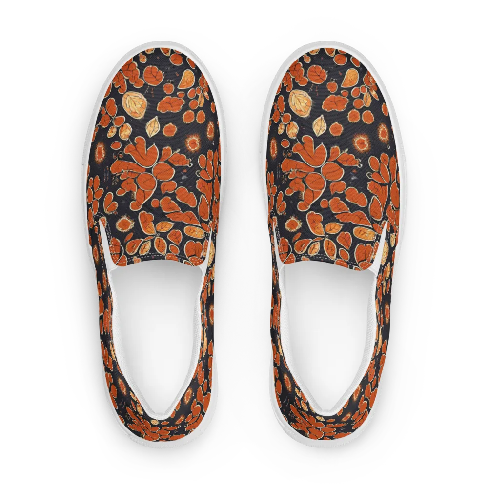 Ember Herbarium on Men's Slip-On Canvas Shoes — Front