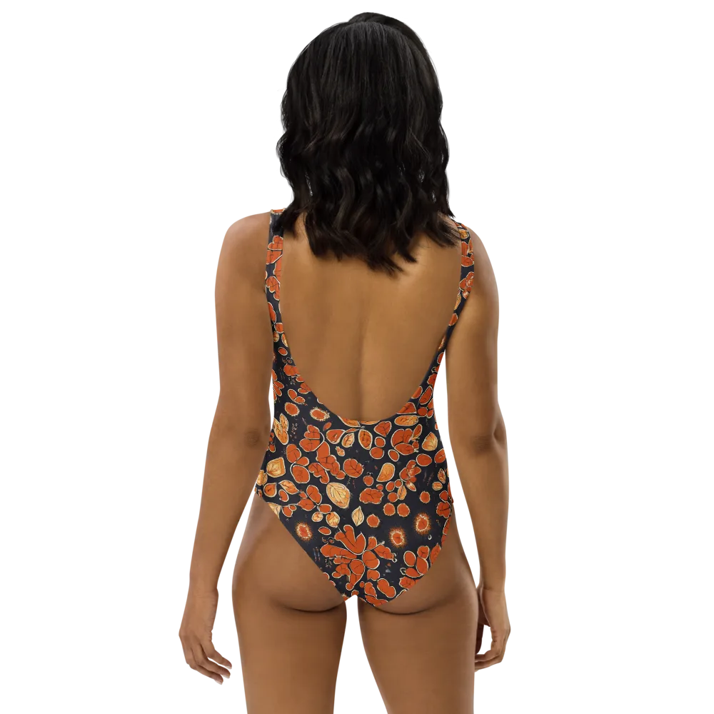 Ember Herbarium on One-Piece Swimsuit — Back