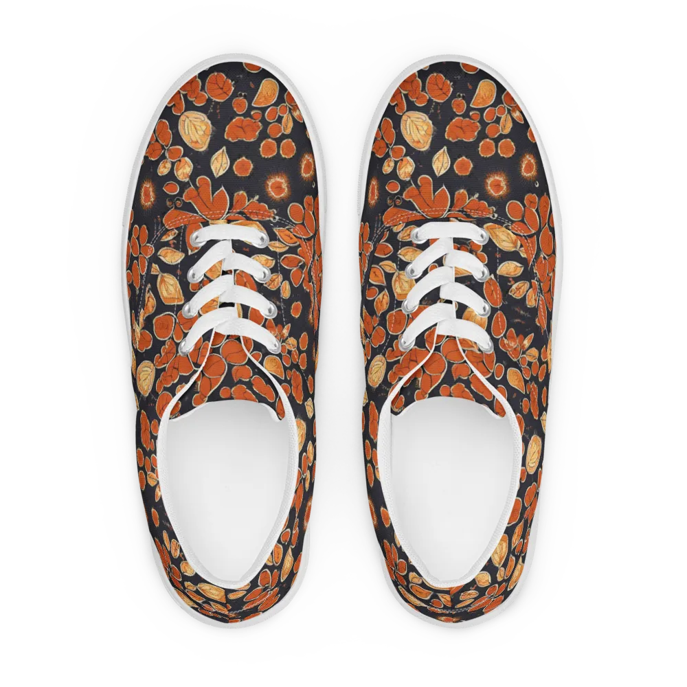 Ember Herbarium on Men's Lace-Up Canvas Shoes — Front