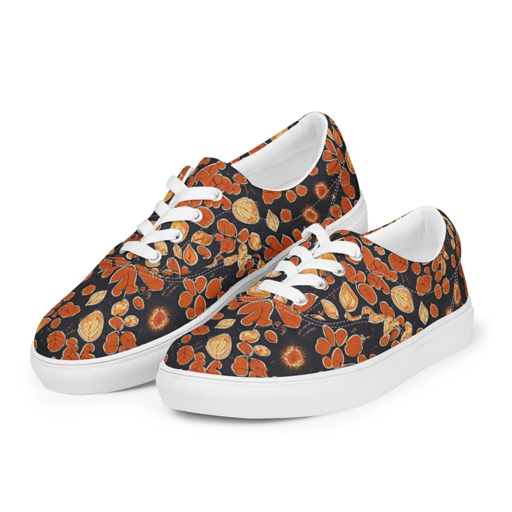 Ember Herbarium on Men's Lace-Up Canvas Shoes — Left Front