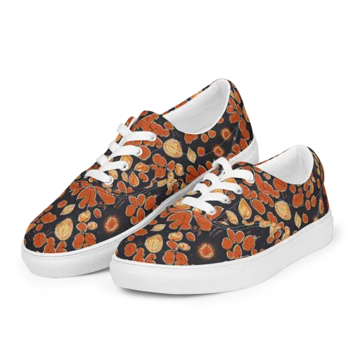 Ember Herbarium on a Men's Lace-Up Canvas Shoes