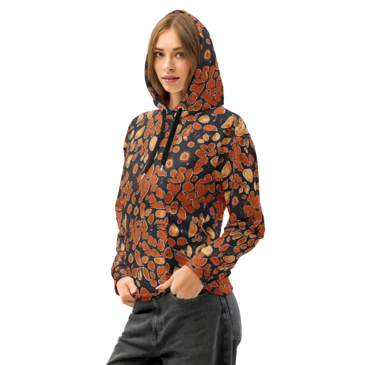 Ember Herbarium on a Cotton Hoodie