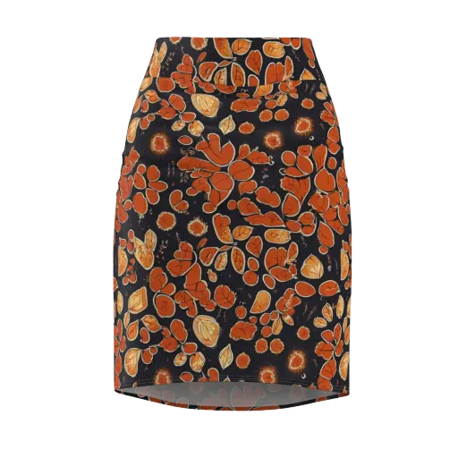 Ember Herbarium on a Pencil Skirt
