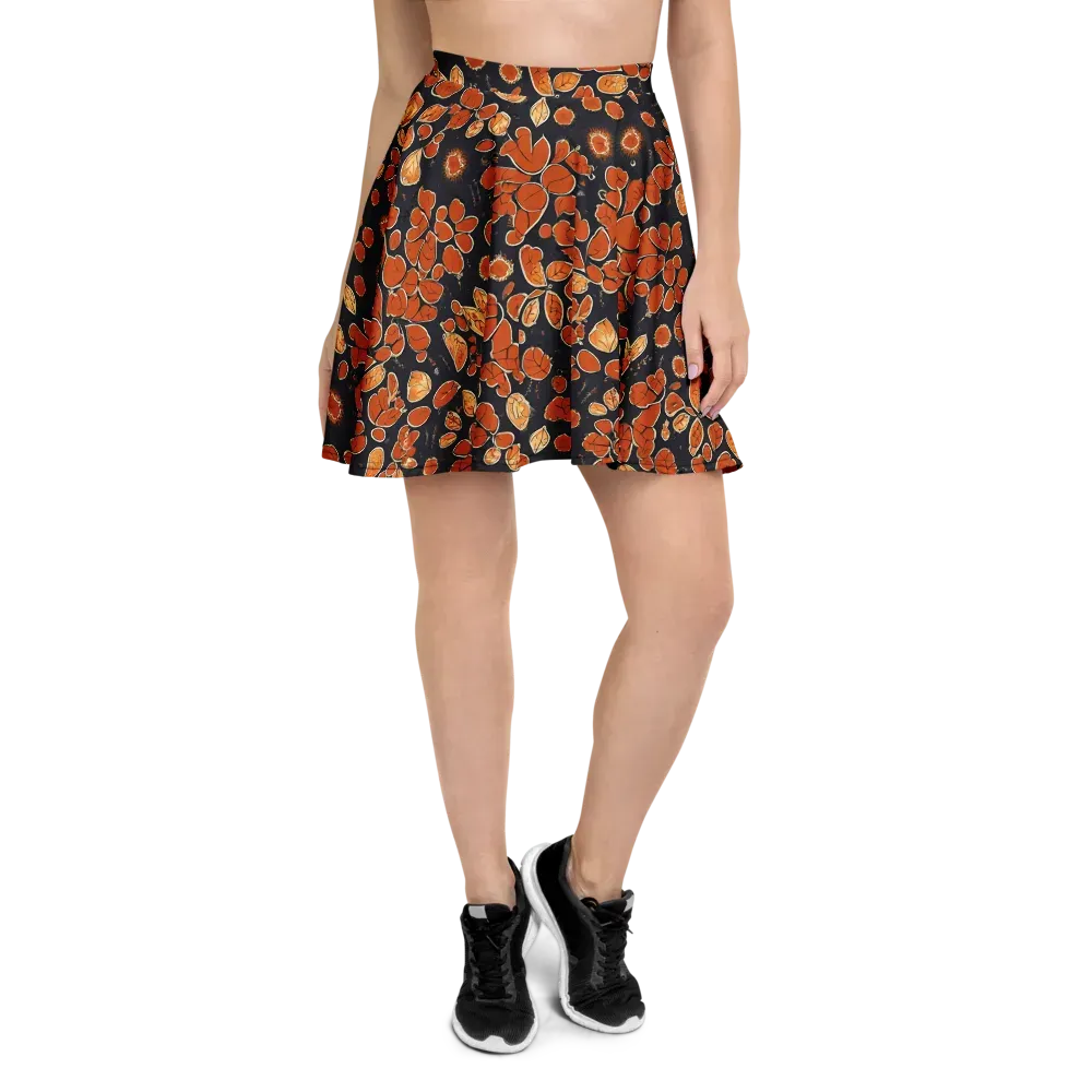 Ember Herbarium on Skater Skirt — Front