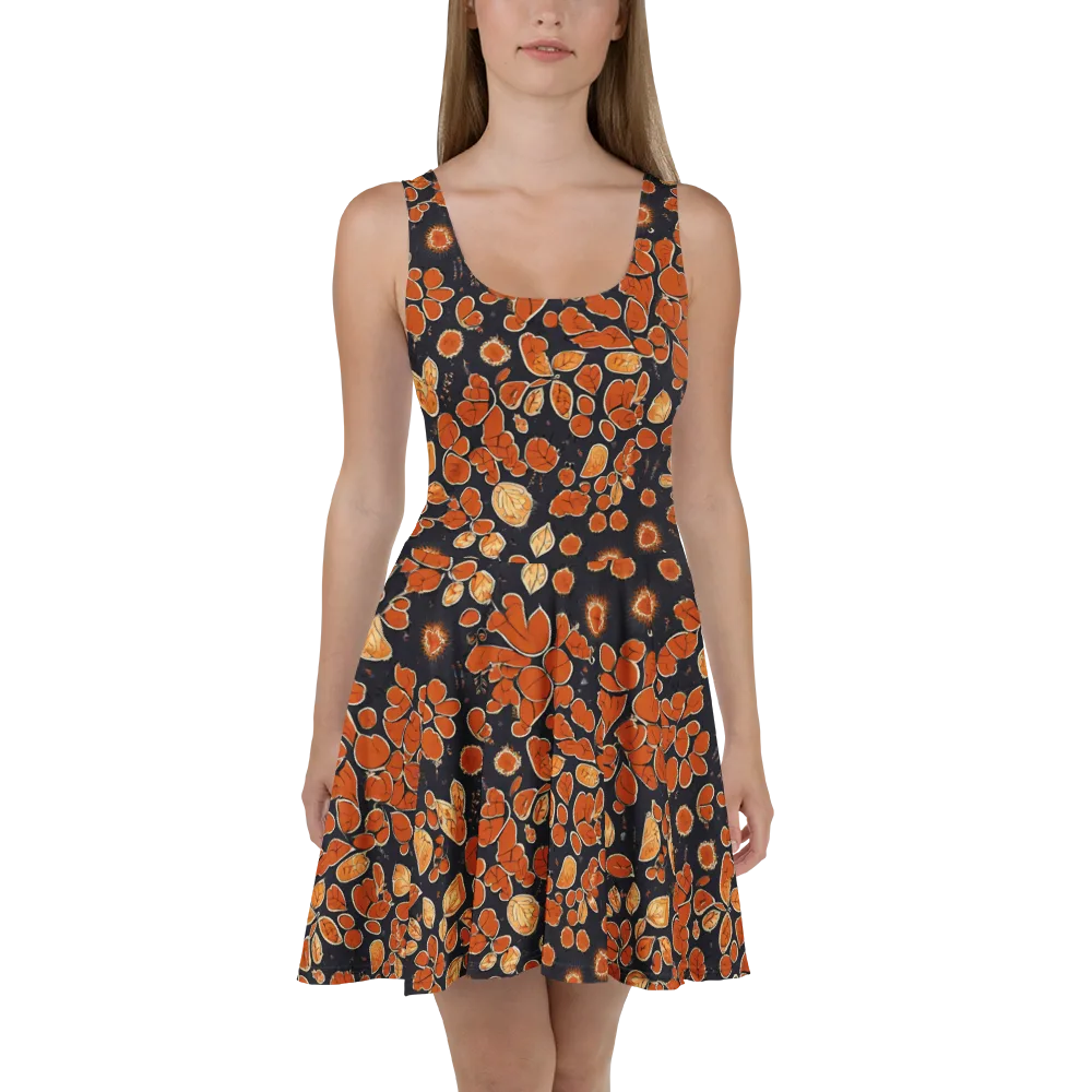 Ember Herbarium on Skater Dress — Front