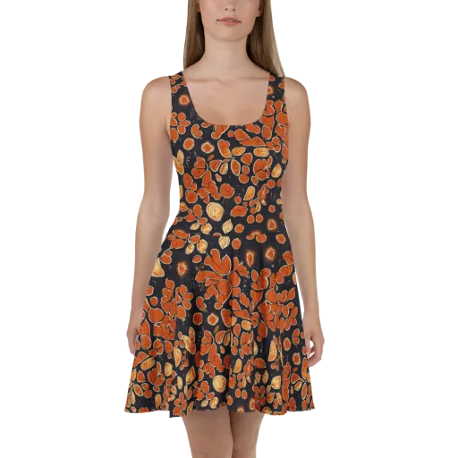 Ember Herbarium on a Skater Dress