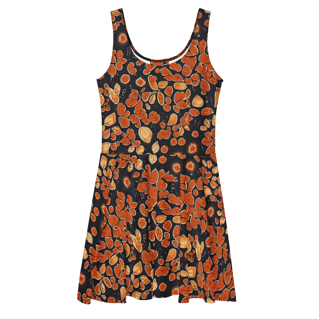 Ember Herbarium on Skater Dress — Front