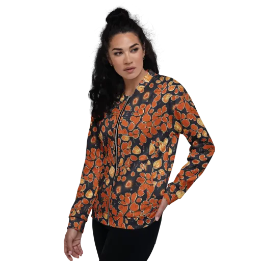 Ember Herbarium on a Bomber Jacket