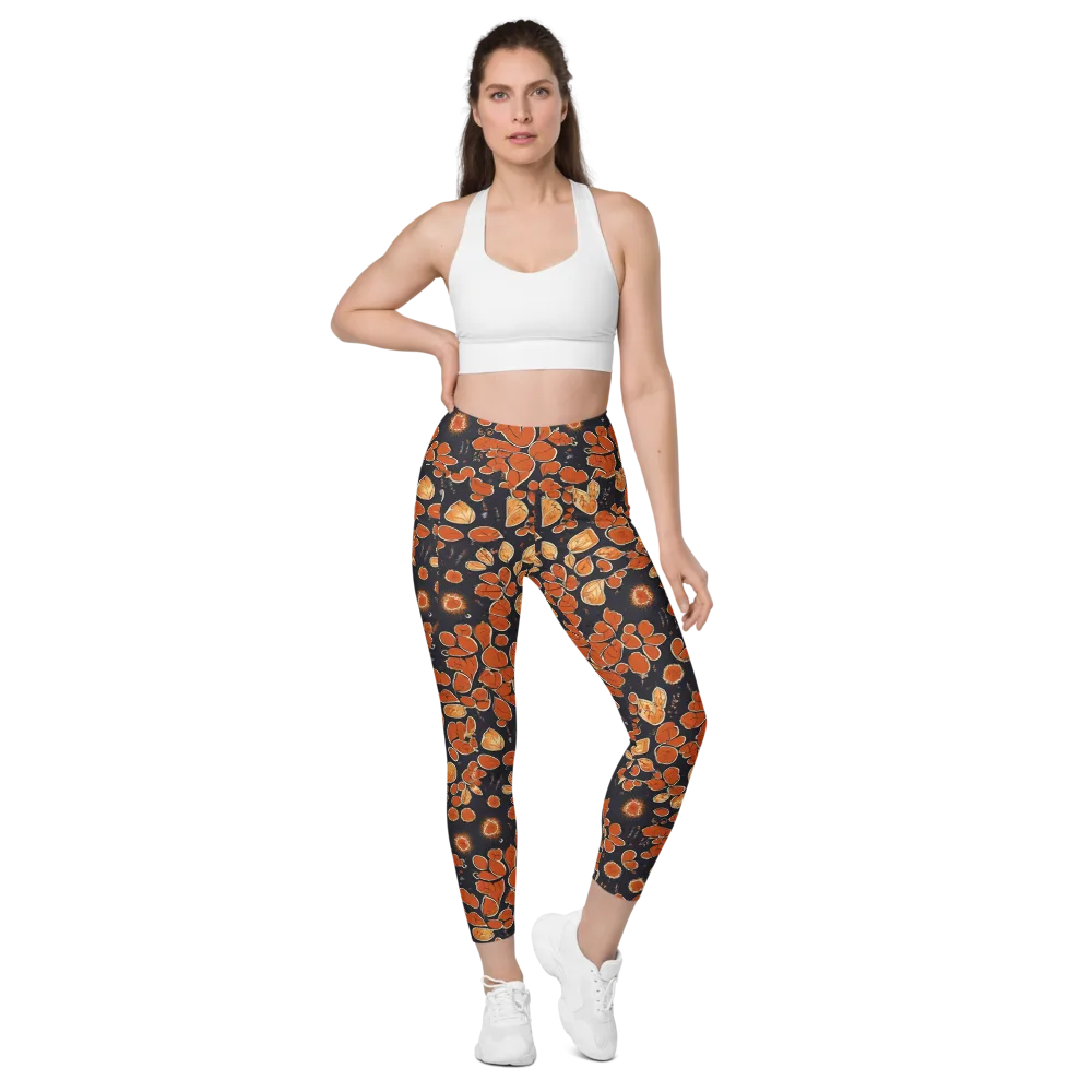 Ember Herbarium on Leggings with Pockets — Front