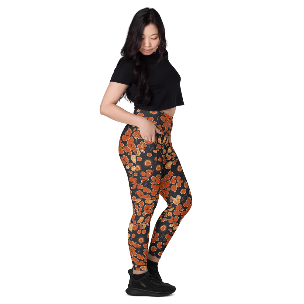 Ember Herbarium on Leggings with Pockets — Right