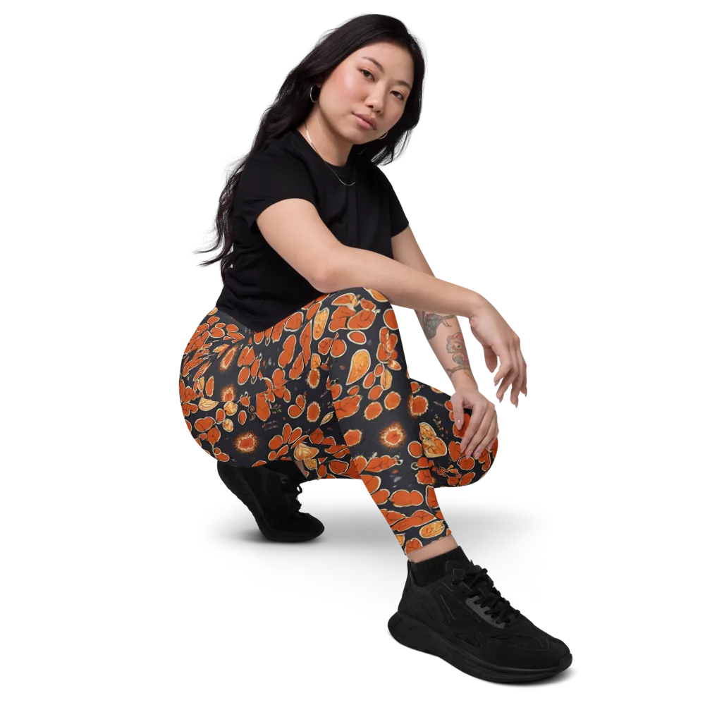 Ember Herbarium on Leggings with Pockets — Right Front